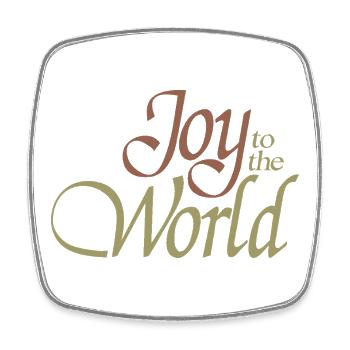 Lettering "Joy to the World" - Square fridge magnet - white - Front