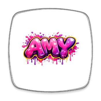 AMY GRAFFITI NAME FOR PERFECT GIFT PRINTABLE - Square fridge magnet - white - Front