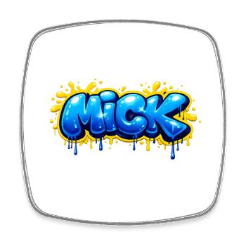 MICK GRAFFITI NAME FOR PERFECT GIFT PRINTABLE  - Magnet carré - blanc - Devant