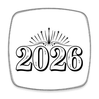 Year 2026 | wonderful 2026 - Square fridge magnet - white - Front