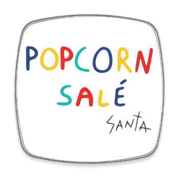 Gesalzenes Popcorn - Viereckiger Kühlschrankmagnet - Weiß - Vorne