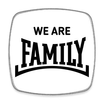 Nous sommes une famille (famille / parents / concave / noir) - Magnet carré - blanc - Devant