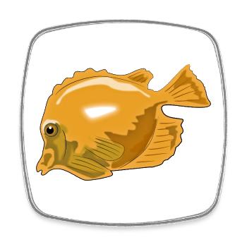Fisch - Viereckiger Kühlschrankmagnet - Weiß - Vorne