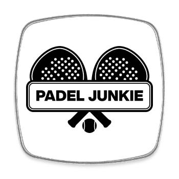 Padel Junkie, Racket Süchtiger! Smash it - Viereckiger Kühlschrankmagnet - Weiß - Vorne