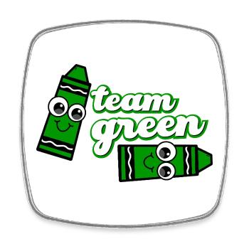 Smiling Crayon Green Team - Viereckiger Kühlschrankmagnet - Weiß - Vorne