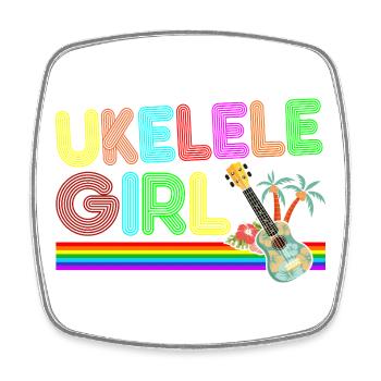 Hawaiian Ukulele Uke Retro 70s - Viereckiger Kühlschrankmagnet - Weiß - Vorne