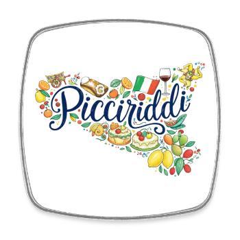 Picciriddi sicilian - Magnet carré - blanc - Devant