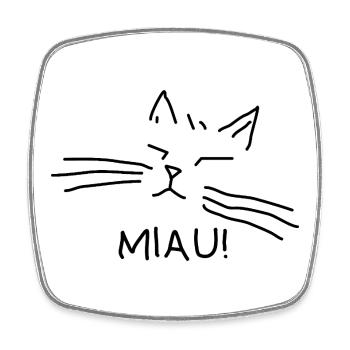 Propriétaire de chat Miaulement de chat - Magnet carré - blanc - Devant