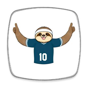 Sloth Sports Fan Jersey Resolutions January Lazy Fit - Square fridge magnet - white - Front