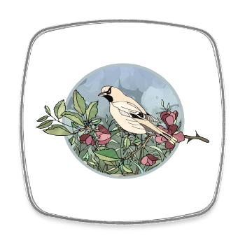 Bunter Vogel - Viereckiger Kühlschrankmagnet - Weiß - Vorne