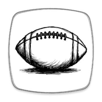 Vintage American Football Ball Sportsman - Square fridge magnet - white - Front