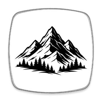 Berge Wald Landschaft - Viereckiger Kühlschrankmagnet - Weiß - Vorne
