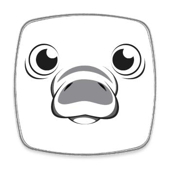 Cute Manatee Face Marine Animal Kid Costume - Square fridge magnet - white - Front
