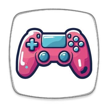 joueur, passion jeu vidéo, manette de jeu - Magnet carré - blanc - Devant
