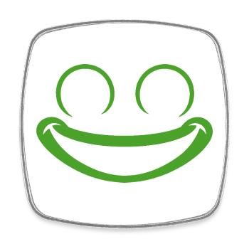Frosch | Big Face Kostüm Karneval Verkleidung - Viereckiger Kühlschrankmagnet - Weiß - Vorne