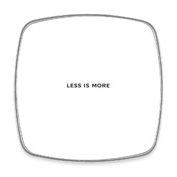 Moins c’est plus minimaliste Typographie - Magnet carré - blanc - Devant