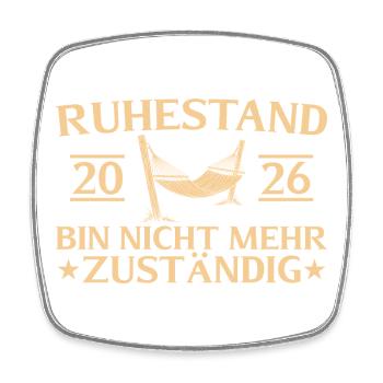 Ruhestand 2026 Abschiedsgeschenk Rente - Viereckiger Kühlschrankmagnet - Weiß - Vorne