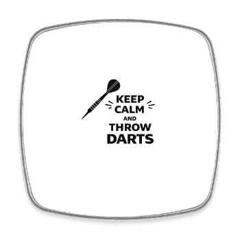 Darts Ruhe Typografie - Viereckiger Kühlschrankmagnet - Weiß - Vorne