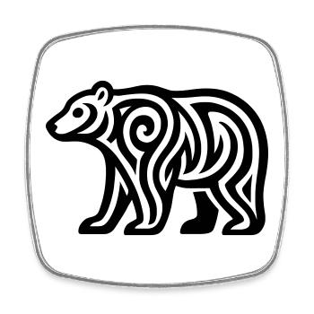 Just a Black Bear #1 / JustN-imal - Square fridge magnet - white - Front