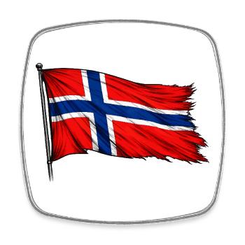 Norwegian flag flowing - Square fridge magnet - white - Front