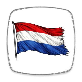 Niederlande Flagge - Viereckiger Kühlschrankmagnet - Weiß - Vorne