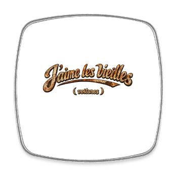j'aime les vieilles voitures rusty - Magnet carré - blanc - Devant