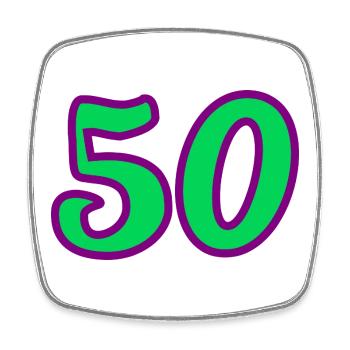 50. 50 YEARS. 50th ANNIVERSARY. 50 YEARS ANNIVERSARY. - Square fridge magnet - white - Front