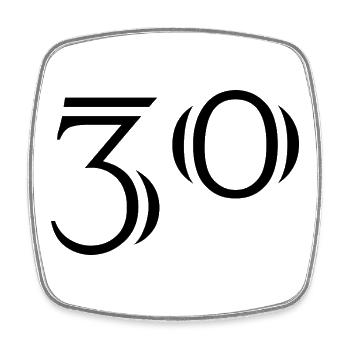 30. 30 ANS. 30e ANNIVERSAIRE. ANNIVERSAIRE 30 ANS. - Magnet carré - blanc - Devant
