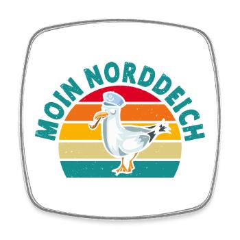 North Sea Holiday MOIN NORDDEICH Funny - Square fridge magnet - white - Front