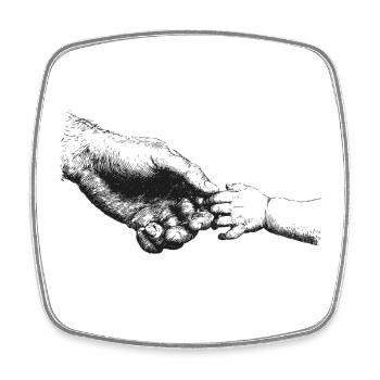 Father and child - Square fridge magnet - white - Front
