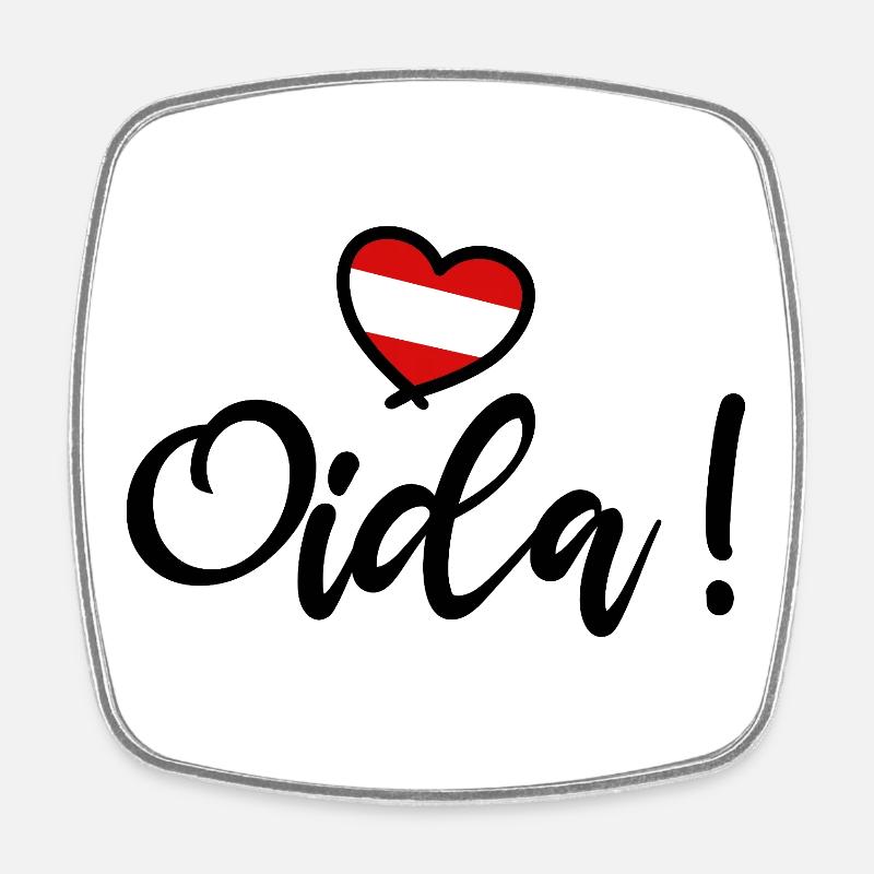 Oida ! Cœur d’Autriche J’adore le dialecte d’Autriche - Magnet carré - blanc