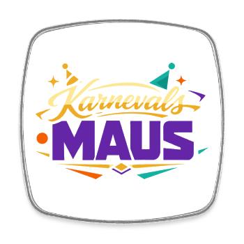 Karnevalsmaus Süß Fasching Kostüm Geschenk  - Viereckiger Kühlschrankmagnet - Weiß - Vorne