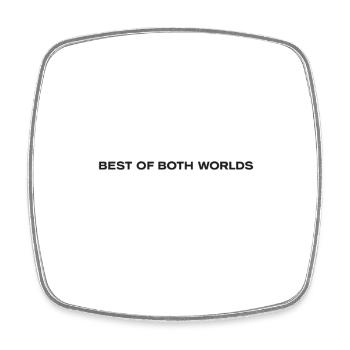 Best of Both Worlds Typography - Square fridge magnet - white - Front