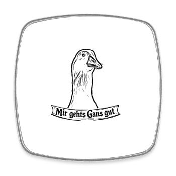 Gans - Viereckiger Kühlschrankmagnet - Weiß - Vorne