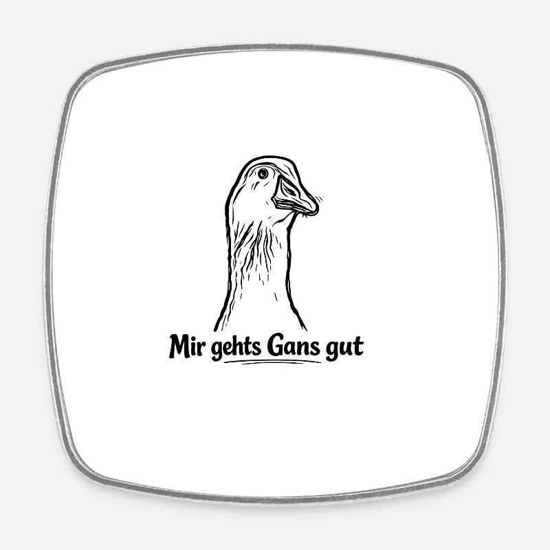 Gans - Viereckiger Kühlschrankmagnet - Weiß