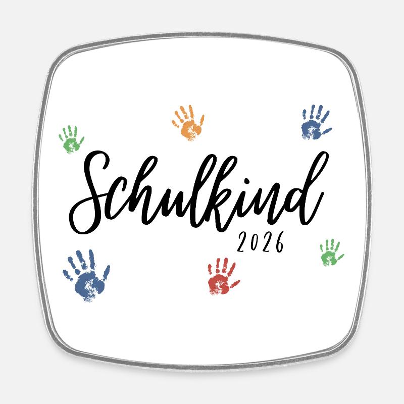 Schulkind 2026  - Viereckiger Kühlschrankmagnet - Weiß