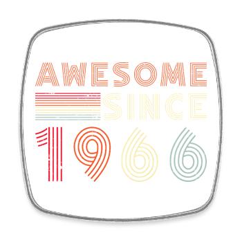 1966 Retro Lines Anniversary Design - Square fridge magnet - white - Front