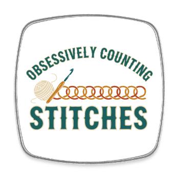 Obsessively Counting Stitches Funny Crochet Lover - Square fridge magnet - white - Front