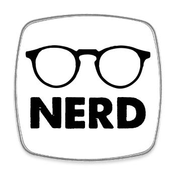 Brille Nerd - Viereckiger Kühlschrankmagnet - Weiß - Vorne