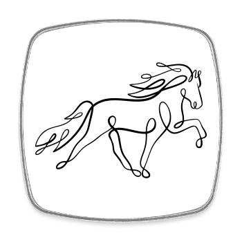Une phrase islandaise de cheval en tölt - Magnet carré - blanc - Devant