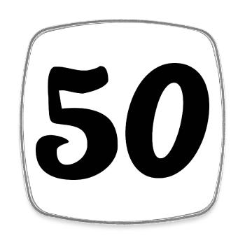 50. 50 YEARS. 50th ANNIVERSARY. 50 YEARS ANNIVERSARY. - Square fridge magnet - white - Front