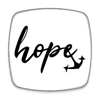 hope Anker by heavenlygoods DESIGN - Square fridge magnet - white - Front