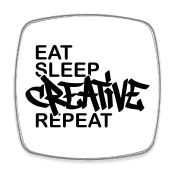 Creative Motto Graffiti Tag - Viereckiger Kühlschrankmagnet - Weiß - Vorne