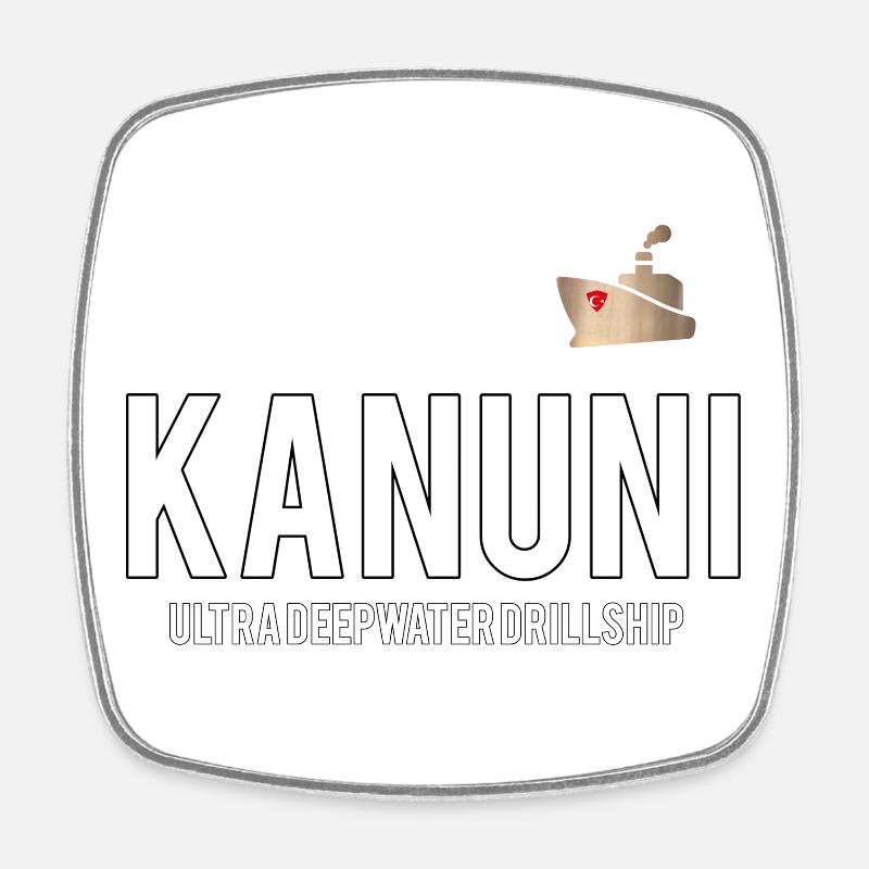 Logo de la puce de forage en haute mer Kanuni - Magnet carré - blanc
