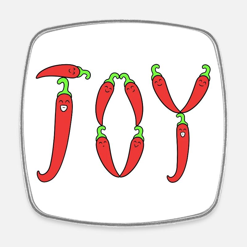 Joie des piments - Magnet carré - blanc