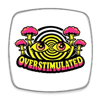 Overstimulated Psychedelic Eyes - Viereckiger Kühlschrankmagnet - Weiß - Vorne