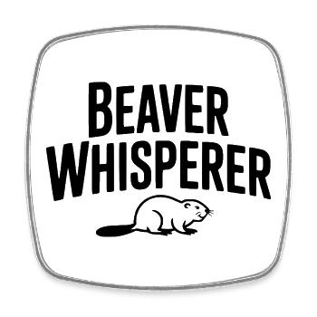 Beaver Whisperer - Square fridge magnet - white - Front