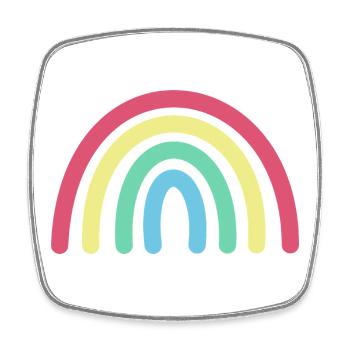 Rainbow - Square fridge magnet - white - Front