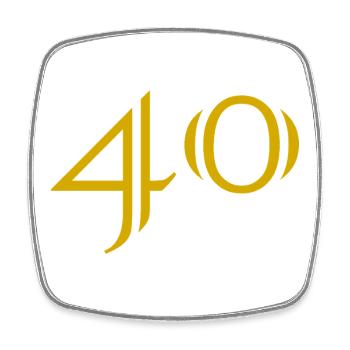 40. 40 ANS. 40e ANNIVERSAIRE. ANNIVERSAIRE 40 ANS. - Magnet carré - blanc - Devant