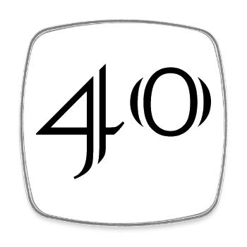 40. 40 YEARS. 40th ANNIVERSARY. 40 YEARS ANNIVERSARY. - Square fridge magnet - white - Front